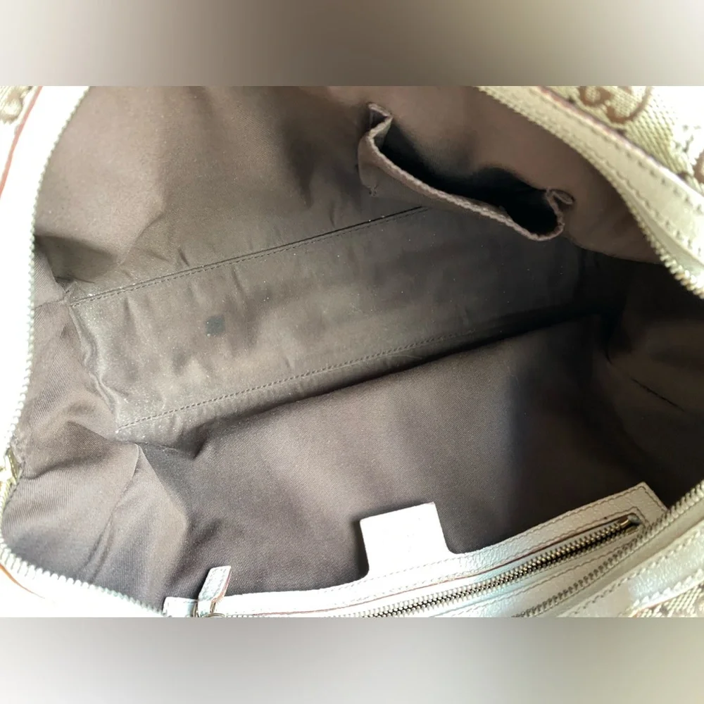 Gucci GG Charmy Boston Bag with dust bag Monogram Canvas leather trim Handbag - Picture 9 of 17